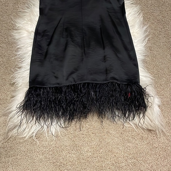 Secret Mission Black Bailey Dress with ostrich fur lining NWT - Picture 5 of 10